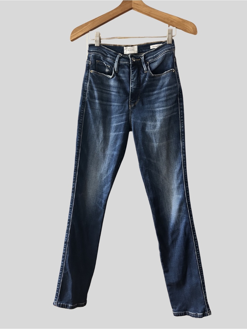 Frame Denim Women's Le Sylvie Straight-Leg Jeans in Dark Indigo Wash Sz. 25